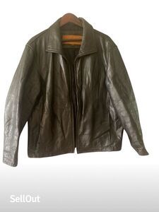 Timberland Men's Motorcycle Leather Jacket Multicolor Size M